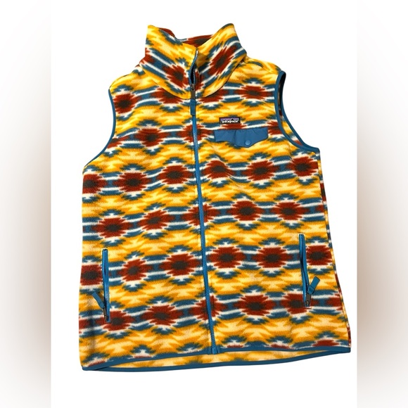 PATAGONIA Synchilla Snap T Fleece Vest Aztec Pattern Women’s Sz XL - Picture 2 of 8